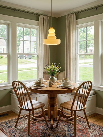 Glazen Hanglamp Industrieel Design Amber & Beige Schoolhouse E26/E27 Fitting Ø30cm voor Woonkamer Keuken Eetkamer