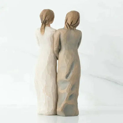 Decoratieve Zusterbeeldje van Kunsthars – Handgemaakt Symbool van Verbondenheid en Vertrouwen