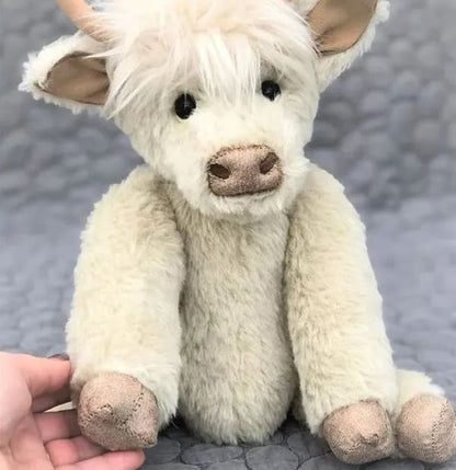 Handgemaakte Hooglandkoe Knuffel 25cm met Bloemen Decoratie Pluche Speelgoed voor Kinderen Babykamer