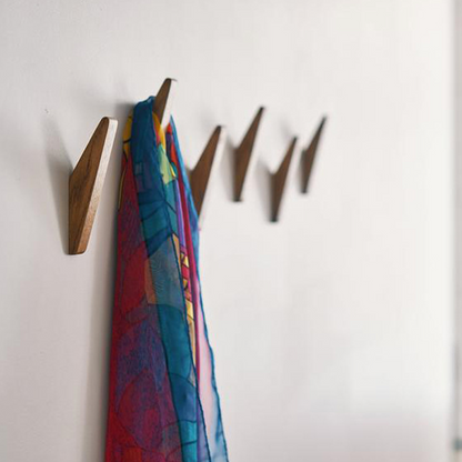 Wandhaken Hout Set van 2 13,5 cm Naturel Kapstok Badkamer Hal Handdoekhaak Wandkapstok Minimalistisch Boho Interieur