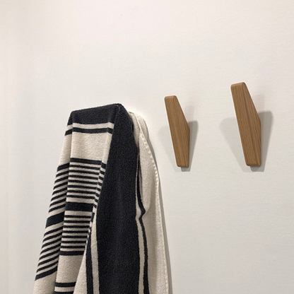 Wandhaken Hout Set van 2 13,5 cm Naturel Kapstok Badkamer Hal Handdoekhaak Wandkapstok Minimalistisch Boho Interieur