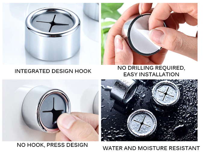 Handdoekhouder zelfklevend set 3 stuks RVS zilver keuken badkamer doekhouder wand zonder boren theedoek houder compact