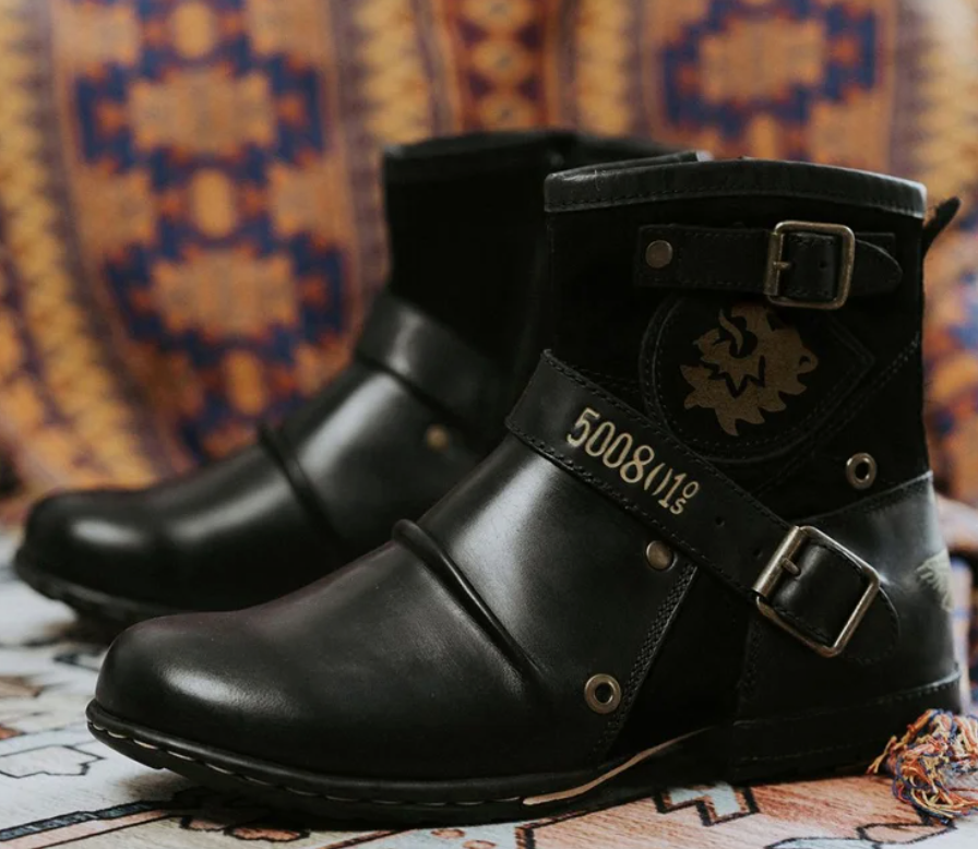 Leren Herenlaarzen Vintage Boots Bruin Stevig - StudioMarella