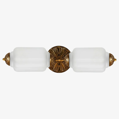 Vintage Art Deco Milk Glass Eloise Vanity Light Fixture