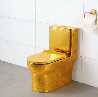 Eendelig Staand Toilet Goudkleurig Keramisch Closet voor Moderne Badkamers