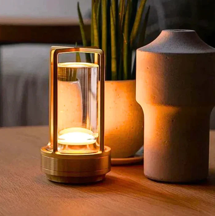 Draagbare Kristallen Tafellamp op Batterijen Dimbaar LED Goud Zilver Zwart Sfeerlamp Draadloos