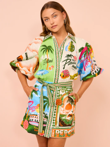 Korte Jurk voor Vrouw met Polokraag Mini Elegante Zomerjurk - StudioMarella