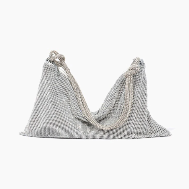 Luxe Schouder tas met Ketting Sluiting Glanzend Leer