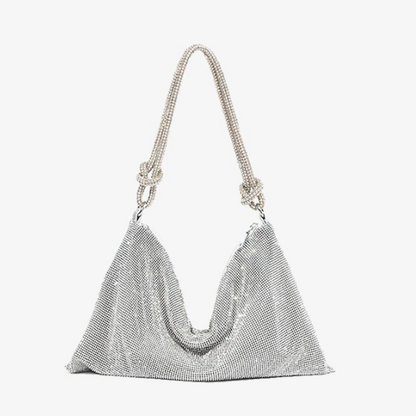 Luxe Schouder tas met Ketting Sluiting Glanzend Leer