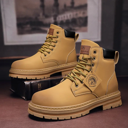 Heren Veterlaars met Orthopedische Steun Zwart Bruin Grijs | Leer Antislip Zool Comfortabel