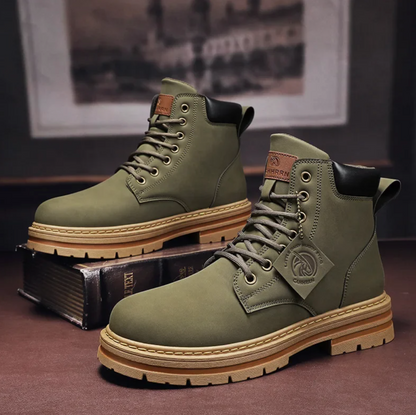 Heren Veterlaars met Orthopedische Steun Zwart Bruin Grijs | Leer Antislip Zool Comfortabel