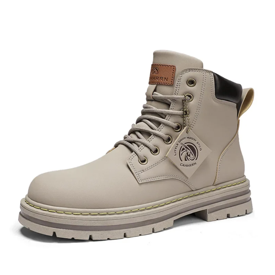 Heren Veterlaars met Orthopedische Steun Zwart Bruin Grijs | Leer Antislip Zool Comfortabel