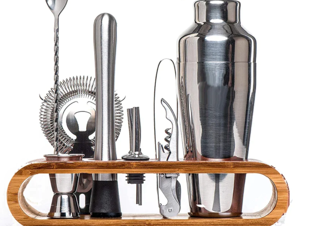 Cocktailset van roestvrij staal met luxe afwerking voor thuisbar en mixology