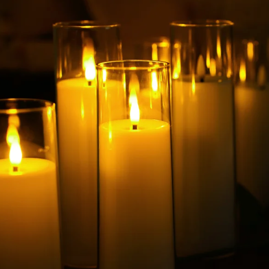 Vlamloze LED Kaarsenset 9 Stuks Acryl Flikkerlicht Sfeerverlichting Decoratie Timer Afstandsbediening