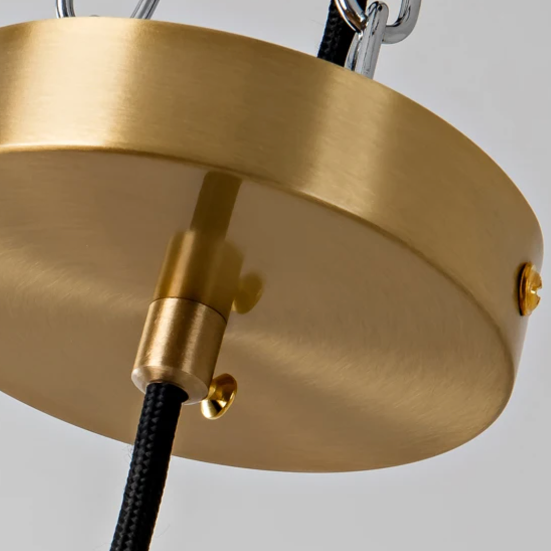 Marmeren Hanglamp met Koperen Afwerking – Moderne Scandinavische Verlichting