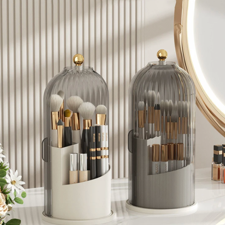 Draaibare Acryl Make-up Organizer – 360° Cosmetica Opbergbox Transparant Waterdicht – Beauty Display Standaard voor Badkamer en Kaptafel