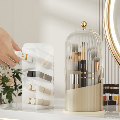 Draaibare Acryl Make-up Organizer – 360° Cosmetica Opbergbox Transparant Waterdicht – Beauty Display Standaard voor Badkamer en Kaptafel