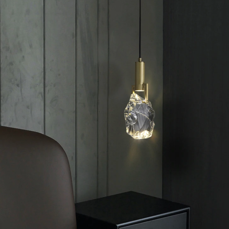 Kristallen Hanglamp met Verstelbare Kabel | Goudkleurige Verlichting voor Woonkamer en Eetkamer | Moderne Decoratieve Lamp
