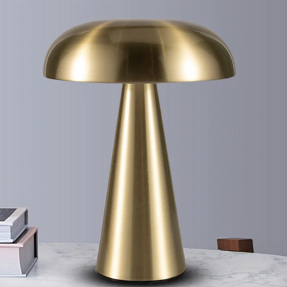LED Paddenstoellamp Metaal met Aanraakbediening Draadloos Oplaadbaar Tafellamp Nachtlampje 21cm