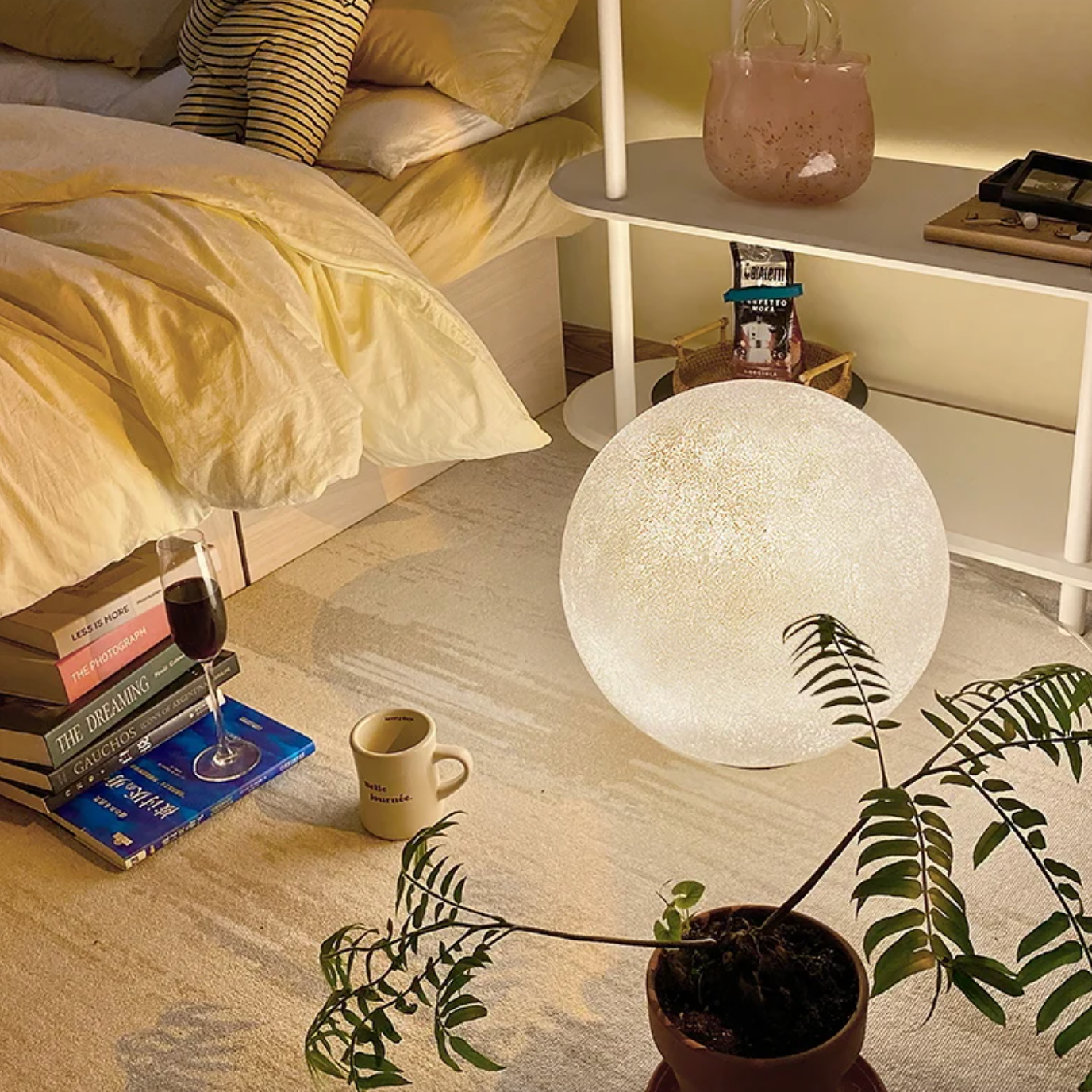 Maanlamp Vloerlamp Dimbaar LED Sfeerverlichting voor Woonkamer Slaapkamer Scandinavisch Design