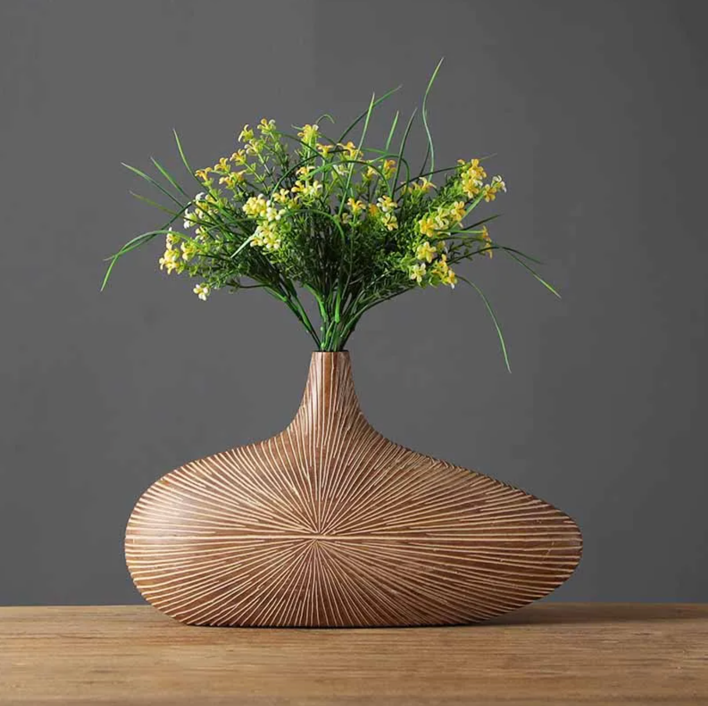 Organische Houten Schaalvaas Medium 21x36cm Scandinavische Woondecoratie