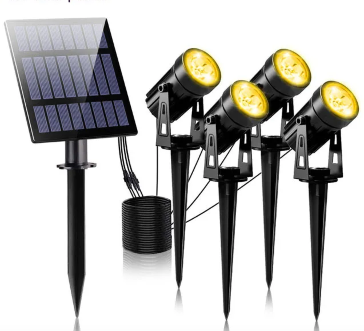 Solar Spotlights Set van 5 Tuinspots met Zonnepaneel Verstelbaar Buitenverlichting Waterdicht IP65