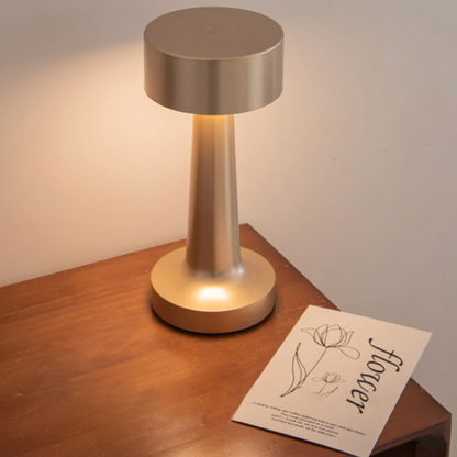Draadloze Tafellamp Metaal met USB-Oplaadbaar Dimbaar Licht 22cm