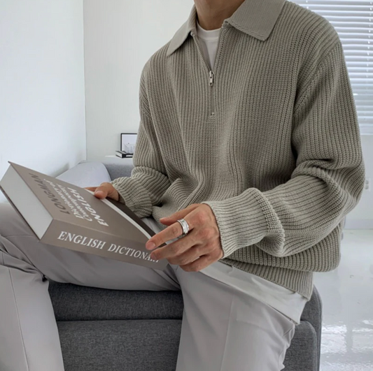 Heren Trui Kwart Rits – Comfortabel en Klassiek Design - StudioMarella