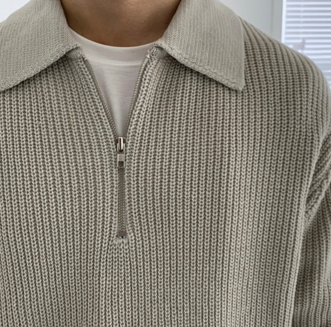 Heren Trui Kwart Rits – Comfortabel en Klassiek Design