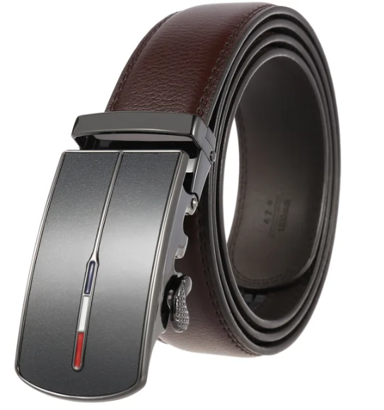 Automatische Herenriem Luxe Rundleer 3,5cm Breed Stijlvolle Gesp Elegante Broekriem Business