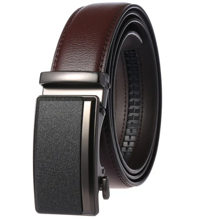 Automatische Herenriem Luxe Rundleer 3,5cm Breed Stijlvolle Gesp Elegante Broekriem Business