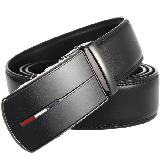 Automatische Herenriem Luxe Rundleer 3,5cm Breed Stijlvolle Gesp Elegante Broekriem Business