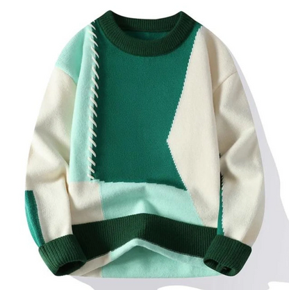 Dames Pullover Patchwork Stijl Comfortabele Pasvorm