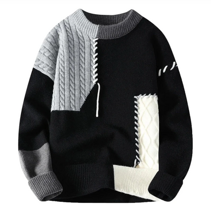 Dames Pullover Patchwork Stijl Comfortabele Pasvorm