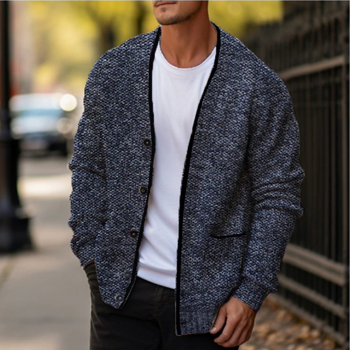 Heren Vest Warm Gebreid Cardigan Herfst Winter