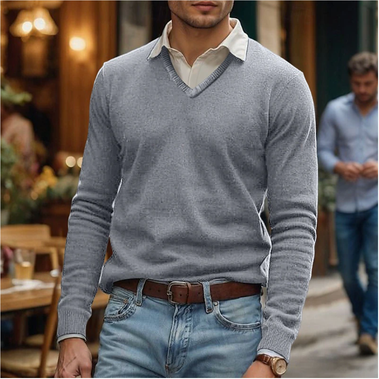Heren Trui V-Hals Elegant Comfortabel