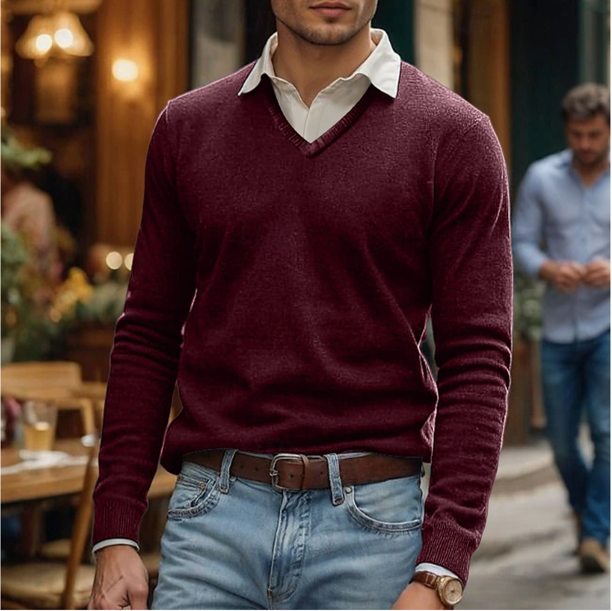 Heren Trui V-Hals Elegant Comfortabel