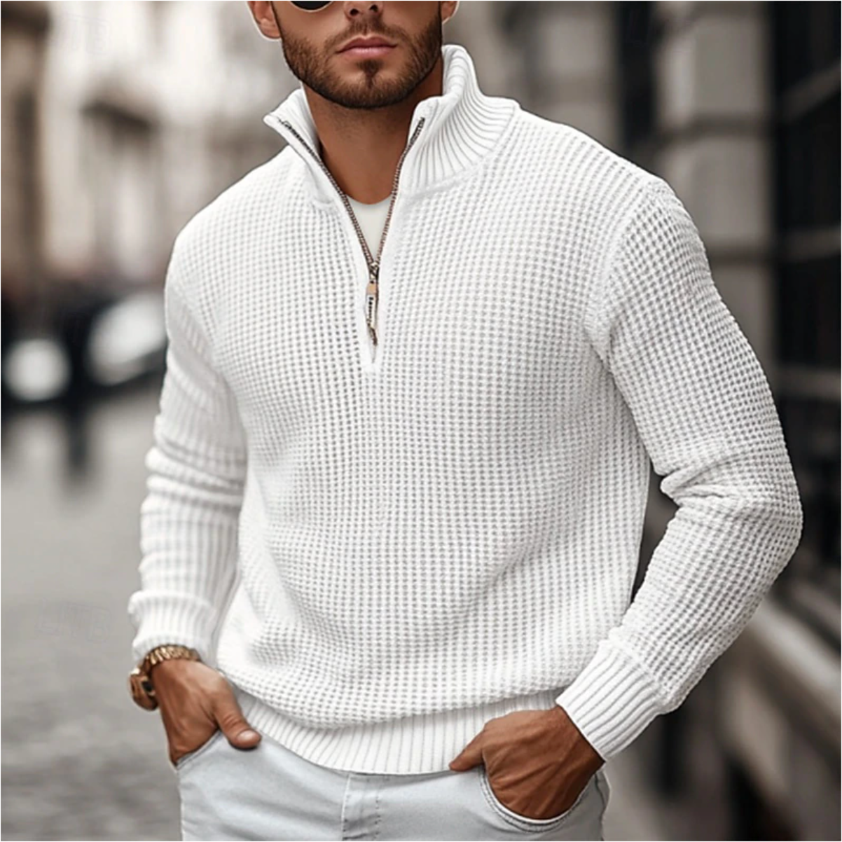 Heren Sweater Lichtgewicht Met Rits Comfortabel - StudioMarella