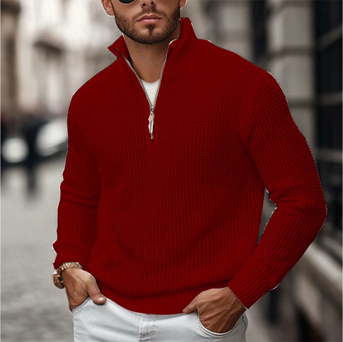 Heren Sweater Lichtgewicht Ritsjas Comfortabel