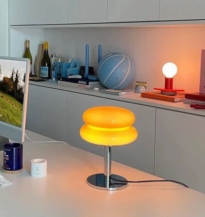 Bauhaus Tafellamp Glas Design Italiaans Dimbaar LED Nachtlamp USB