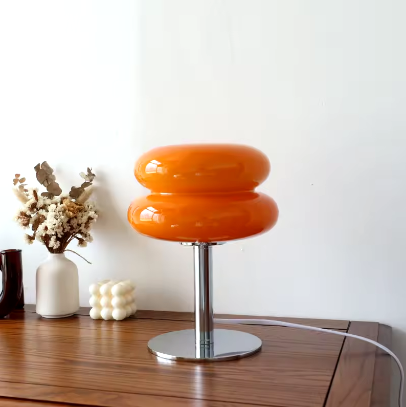 Bauhaus Tafellamp Glas Design Italiaans Dimbaar LED Nachtlamp USB