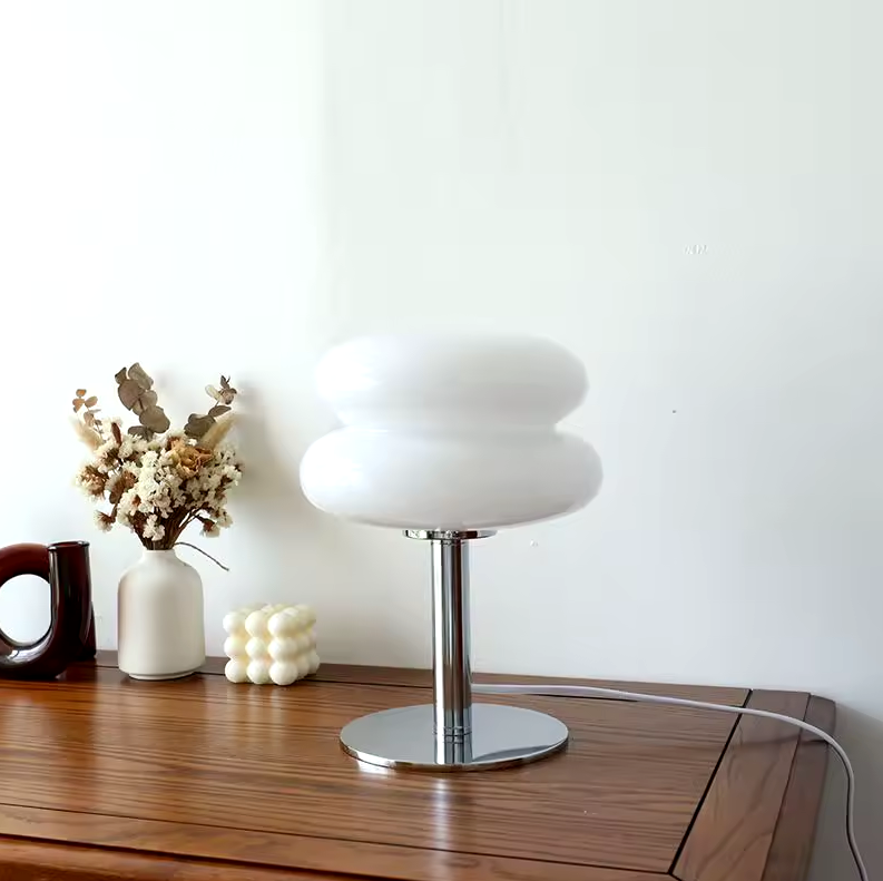 Bauhaus Tafellamp Glas Design Italiaans Dimbaar LED Nachtlamp USB