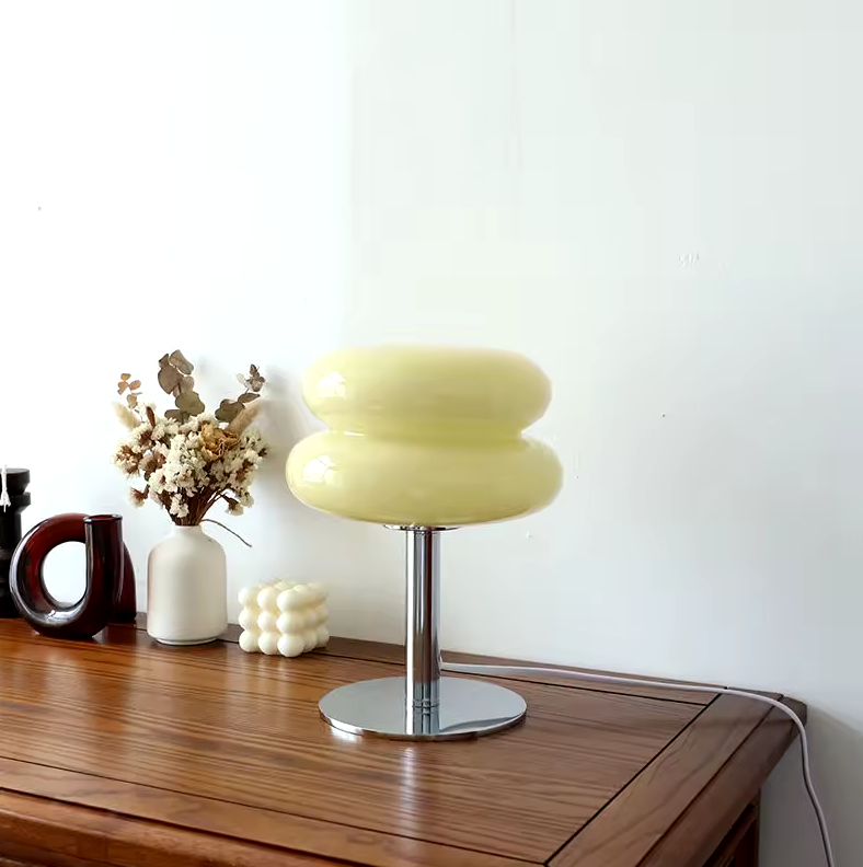Bauhaus Tafellamp Glas Design Italiaans Dimbaar LED Nachtlamp USB