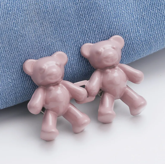 Verstelbare Tailleknijper Beer Metaal Decoratief Broekclip Herbruikbaar Unisex Mode Accessoire Kledingclip