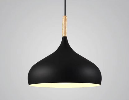 Scandinavische Hanglamp Aluminium Hout Design E27 Kleuren 24cm