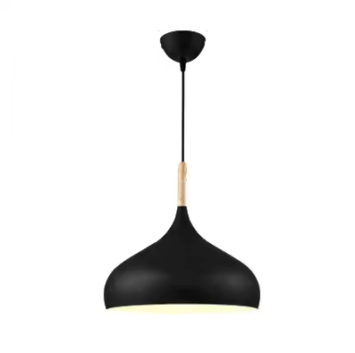 Scandinavische Hanglamp Aluminium Hout Design E27 Kleuren 24cm