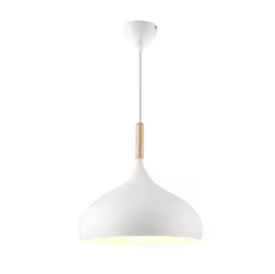 Scandinavische Hanglamp Aluminium Hout Design E27 Kleuren 24cm