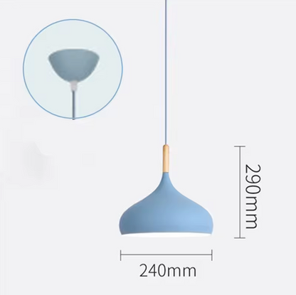 Scandinavische Hanglamp Aluminium Hout Design E27 Kleuren 24cm