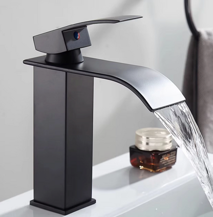 Waterval Wastafelkraan RVS Warm Koud Mengkraan Zwart Goud Zilver