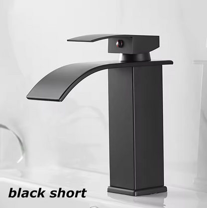 Waterval Wastafelkraan RVS Warm Koud Mengkraan Zwart Goud Zilver
